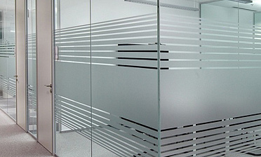 Стеклянные офисные перегородки с матовой пленкой купить в Новосибирске