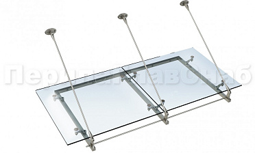 Стеклянный козырек на вантах и профильном каркасе купить в Новосибирске