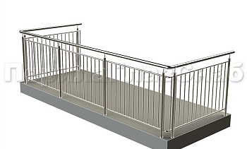 Балконные ограждения с вертикальным заполнением в Новосибирске. Готовые проекты ПерилаГлавСнаб