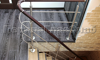 Ограждения из нержавеющей стали с тремя ригелями в Новосибирске. Готовые проекты ПерилаГлавСнаб