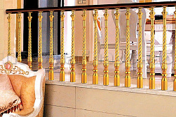 Латунные перила под золото в Новосибирске. Готовые проекты ПерилаГлавСнаб - фото 6