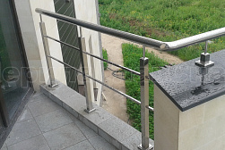 Перила и ограждения из нержавеющей стали с двумя ригелями в Новосибирске. Готовые проекты ПерилаГлавСнаб - фото 6