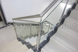Стеклянные перила для колодезных лестниц в Новосибирске. Готовые проекты ПерилаГлавСнаб - фото 13