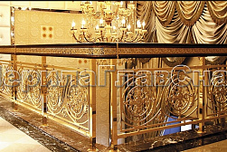 Латунные перила под золото в Новосибирске. Готовые проекты ПерилаГлавСнаб - фото 17