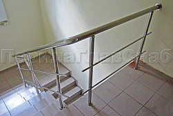 Перила и ограждения из нержавеющей стали с двумя ригелями в Новосибирске. Готовые проекты ПерилаГлавСнаб - фото 14