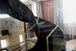 Стеклянные перила для винтовых лестниц в Новосибирске. Готовые проекты ПерилаГлавСнаб - фото 10