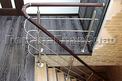 Ограждения из нержавеющей стали с тремя ригелями в Новосибирске. Готовые проекты ПерилаГлавСнаб - фото 1