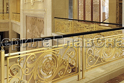 Латунные перила под золото в Новосибирске. Готовые проекты ПерилаГлавСнаб - фото 16