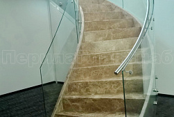 Стеклянные перила для винтовых лестниц в Новосибирске. Готовые проекты ПерилаГлавСнаб - фото 4