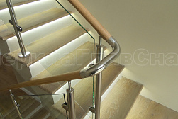 Перила и ограждения из нержавейки и дерева в Новосибирске. Готовые проекты ПерилаГлавСнаб - фото 14