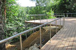 Ограждения и перила без ригелей из нержавеющей стали (без заполнения) в Новосибирске. Готовые проекты ПерилаГлавСнаб - фото 8