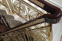 Латунные перила под золото в Новосибирске. Готовые проекты ПерилаГлавСнаб - фото 11