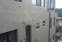 Стеклянные козырьки на вантах в Новосибирске. Готовые проекты ПерилаГлавСнаб - фото 18