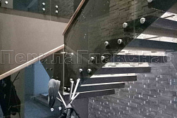 Стеклянные перила для лестниц в Новосибирске. Готовые проекты ПерилаГлавСнаб - фото 15