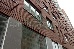 Стеклянные козырьки на вантах в Новосибирске. Готовые проекты ПерилаГлавСнаб - фото 5