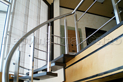 Перила и ограждения из нержавеющей стали с двумя ригелями в Новосибирске. Готовые проекты ПерилаГлавСнаб - фото 3