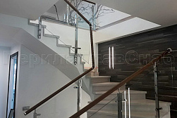 Стеклянные перила для винтовых лестниц в Новосибирске. Готовые проекты ПерилаГлавСнаб - фото 11