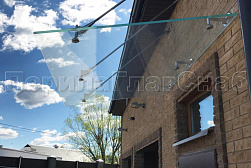 Стеклянные козырьки на вантах в Новосибирске. Готовые проекты ПерилаГлавСнаб - фото 16