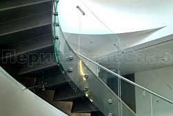 Стеклянные перила для винтовых лестниц в Новосибирске. Готовые проекты ПерилаГлавСнаб - фото 8