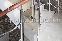 Перила и ограждения из нержавейки и дерева в Новосибирске. Готовые проекты ПерилаГлавСнаб - фото 29