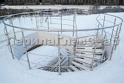 Ограждения из нержавеющей стали с тремя ригелями в Новосибирске. Готовые проекты ПерилаГлавСнаб - фото 2