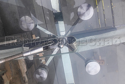 Стеклянные козырьки на спайдерах в Новосибирске. Готовые проекты ПерилаГлавСнаб - фото 8