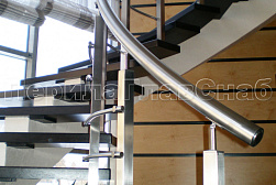 Перила и ограждения из нержавеющей стали с двумя ригелями в Новосибирске. Готовые проекты ПерилаГлавСнаб - фото 2