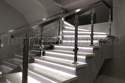 Ограждения из нержавейки со стеклом в Новосибирске. Готовые проекты ПерилаГлавСнаб - фото 1