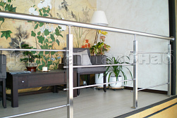 Перила и ограждения из нержавеющей стали с двумя ригелями в Новосибирске. Готовые проекты ПерилаГлавСнаб - фото 4